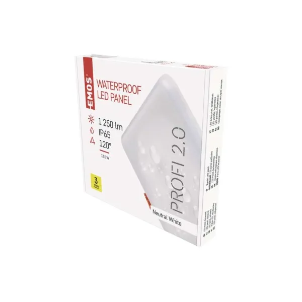 EMOS Lighting LED panel VIXXO 155×155, štvorcový vstavaný biely,13,5W neut.b.,IP65