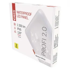 EMOS Lighting LED panel VIXXO 155×155, štvorcový vstavaný biely,13,5W neut.b.,IP65