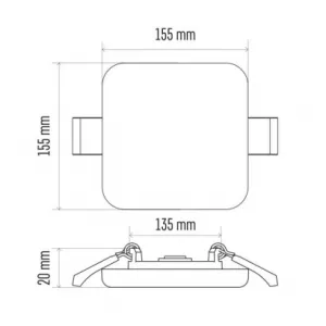 EMOS Lighting LED panel VIXXO 155×155, štvorcový vstavaný biely,13,5W neut.b.,IP65