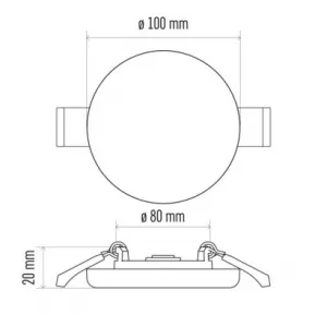 EMOS Lighting LED panel VIXXO 100mm, kruhový vstavaný biely, 7,5W neut. biela, IP65