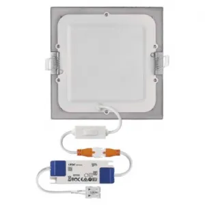 EMOS Lighting LED vstavané svietidlo NEXXO, štvorec, strieborné, 12W, CCT