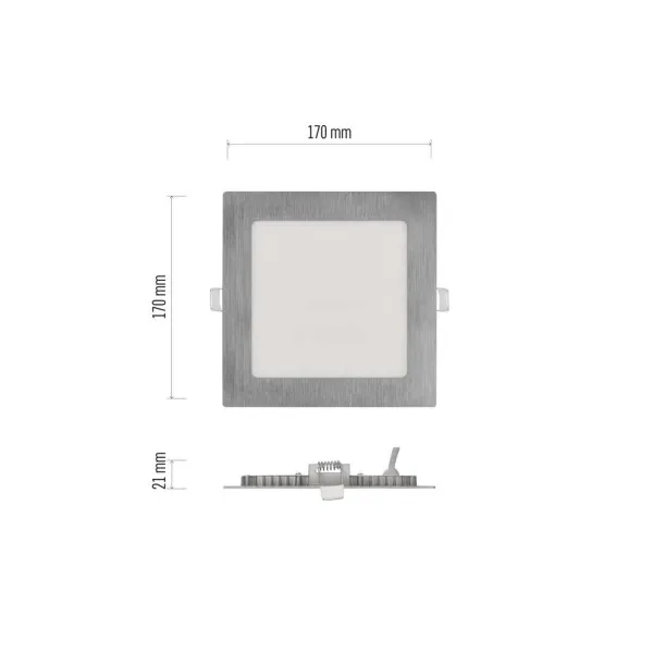 EMOS Lighting LED vstavané svietidlo NEXXO, štvorec, strieborné, 12W, CCT