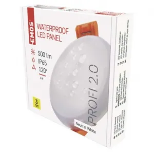 EMOS Lighting LED panel VIXXO 75mm, kruhový vstavaný biely, 6W neut. biela, IP65