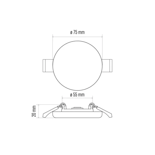 EMOS Lighting LED panel VIXXO 75mm, kruhový vstavaný biely, 6W neut. biela, IP65