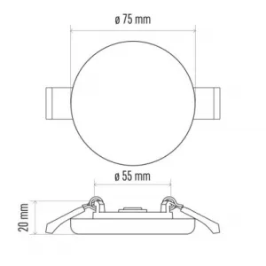 EMOS Lighting LED panel VIXXO 75mm, kruhový vstavaný biely, 6W neut. biela, IP65