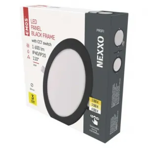 EMOS Lighting LED vstavané svietidlo NEXXO, kruhové, čierne, 18W, CCT