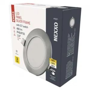 EMOS Lighting LED vstavané svietidlo NEXXO, kruhové, strieborné, 7W, CCT