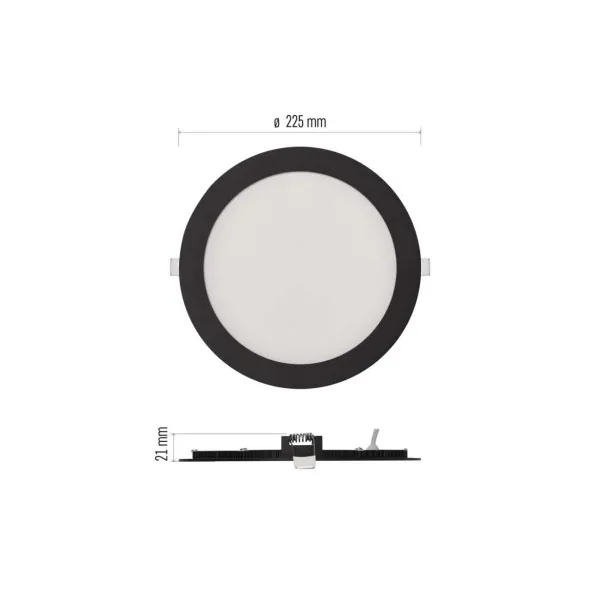 EMOS Lighting LED vstavané svietidlo NEXXO, kruhové, čierne, 18W, CCT