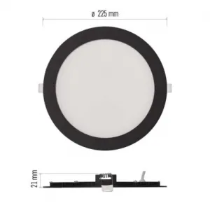 EMOS Lighting LED vstavané svietidlo NEXXO, kruhové, čierne, 18W, CCT