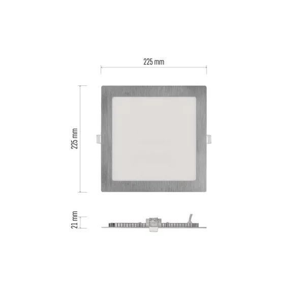 EMOS Lighting LED vstavané svietidlo NEXXO, štvorec, strieborné, 18W, CCT