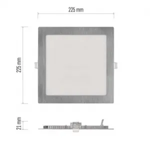EMOS Lighting LED vstavané svietidlo NEXXO, štvorec, strieborné, 18W, CCT