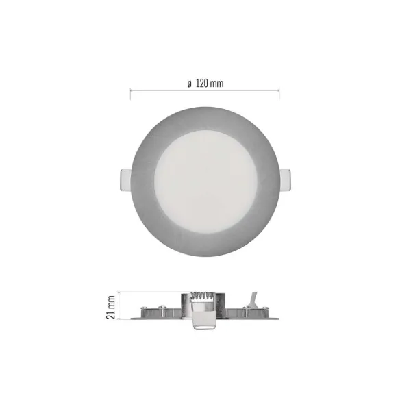 EMOS Lighting LED vstavané svietidlo NEXXO, kruhové, strieborné, 7W, CCT