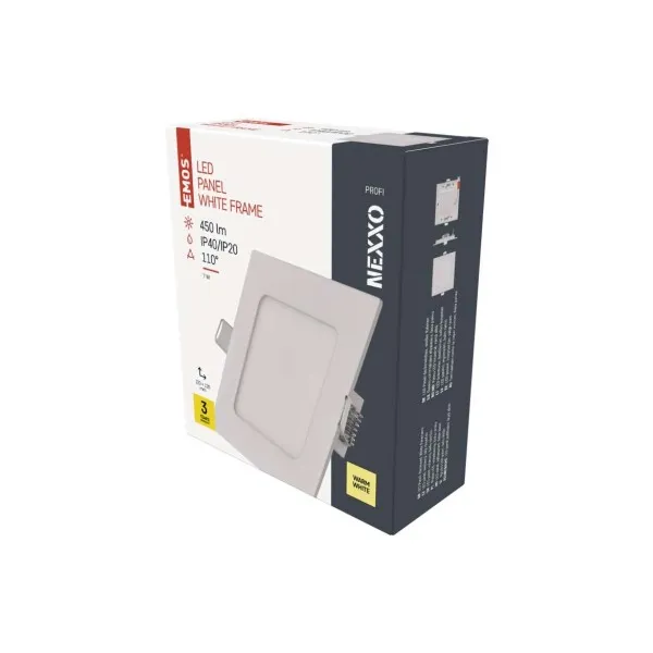 EMOS Lighting LED vstavané svietidlo NEXXO, štvorec, biely, 7W, teplá biela