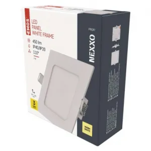 EMOS Lighting LED vstavané svietidlo NEXXO, štvorec, biely, 7W, teplá biela