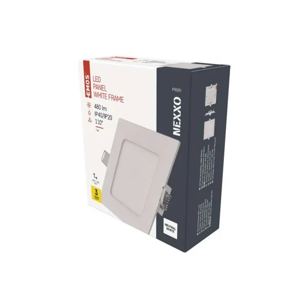 EMOS Lighting LED vstavané svietidlo NEXXO, štvorec, biely, 7W, neutrálna biela
