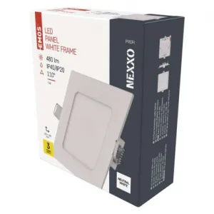 EMOS Lighting LED vstavané svietidlo NEXXO, štvorec, biely, 7W, neutrálna biela