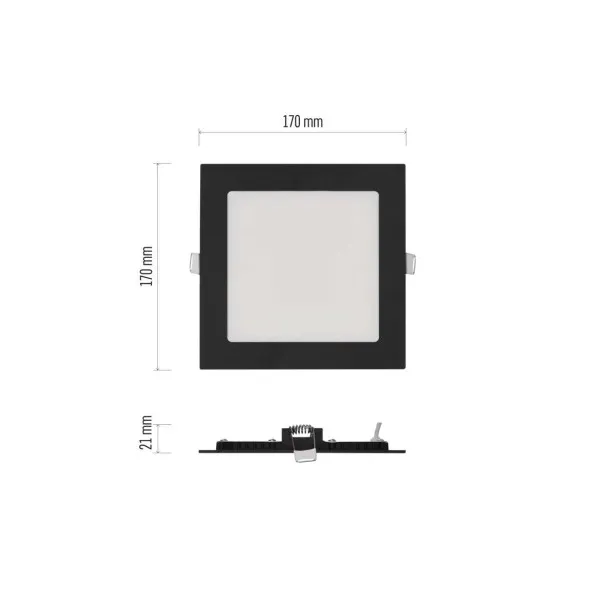 EMOS Lighting LED vstavané svietidlo NEXXO, štvorec, čierne, 12W, CCT