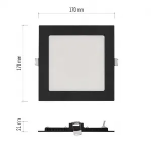 EMOS Lighting LED vstavané svietidlo NEXXO, štvorec, čierne, 12W, CCT