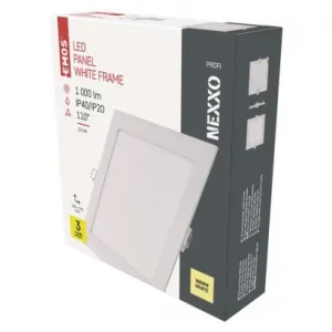 EMOS Lighting LED vstavané svietidlo NEXXO, štvorec, biely, 12W, teplá biela