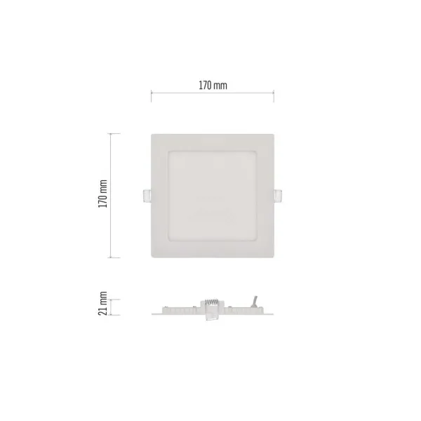 EMOS Lighting LED vstavané svietidlo NEXXO, štvorec, biely, 12W, teplá biela