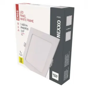 EMOS Lighting LED vstavané svietidlo NEXXO, štvorec, biely, 18W, neutrálna biela