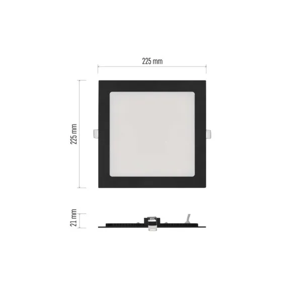 EMOS Lighting LED vstavané svietidlo NEXXO, štvorec, čierne, 18W, CCT