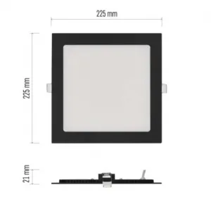 EMOS Lighting LED vstavané svietidlo NEXXO, štvorec, čierne, 18W, CCT