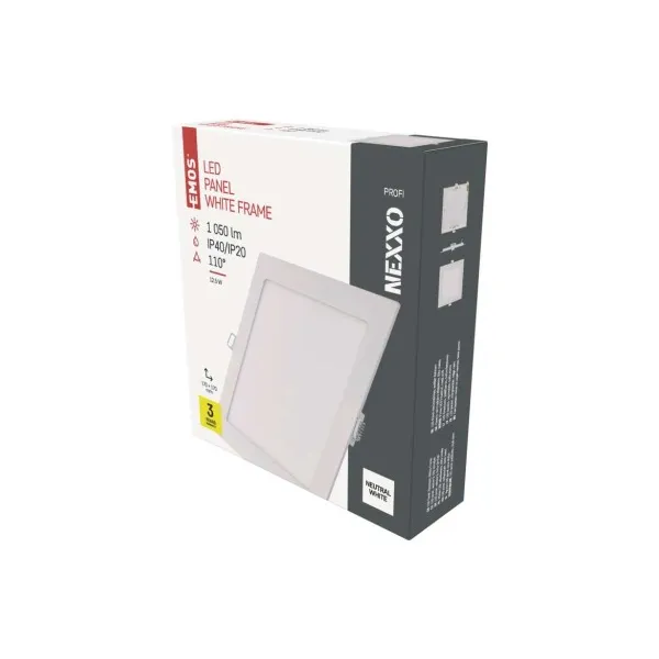 EMOS Lighting LED vstavané svietidlo NEXXO, štvorec, biely, 12W, neutrálna biela
