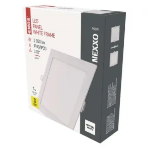 EMOS Lighting LED vstavané svietidlo NEXXO, štvorec, biely, 12W, neutrálna biela