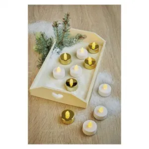 EMOS Lighting LED dekorácia – 6x čajová sviečka zlatá, 6x CR2032, vnútorná, vintage