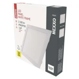 EMOS Lighting LED vstavané svietidlo NEXXO, štvorec, biely, 24W, neutrálna biela