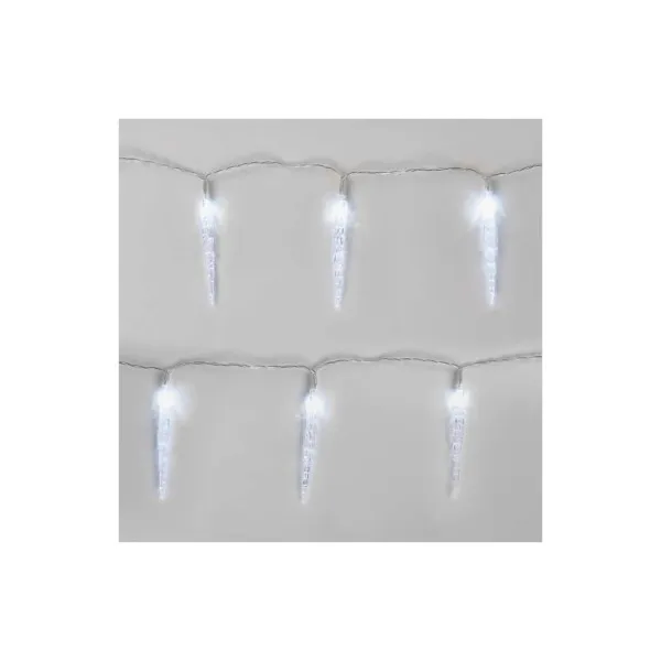 EMOS Lighting LED vianočná girlanda – 10x cencúľ, 1,35 m, 2x AA, vnútorná, studená biela, časovač