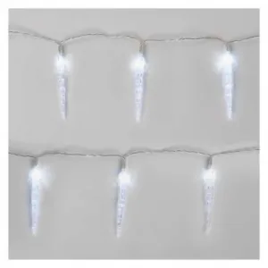 EMOS Lighting LED vianočná girlanda – 10x cencúľ, 1,35 m, 2x AA, vnútorná, studená biela, časovač