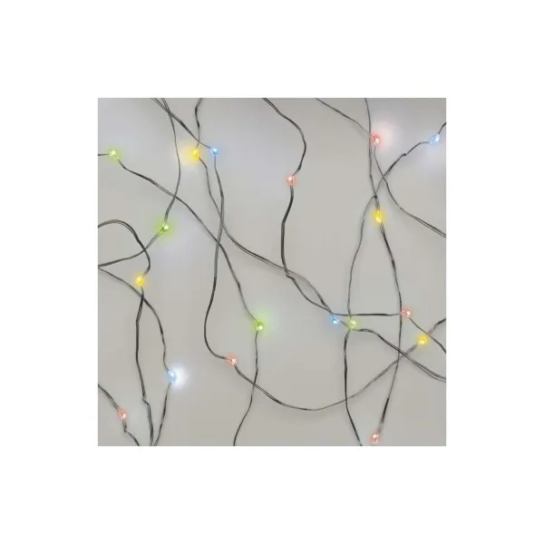 EMOS Lighting LED vianočná nano reťaz, 1,9 m, 2x AA, vnútorná, multicolor, časovač