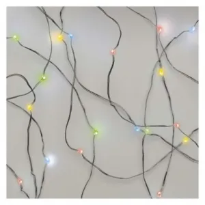 EMOS Lighting LED vianočná nano reťaz, 1,9 m, 2x AA, vnútorná, multicolor, časovač