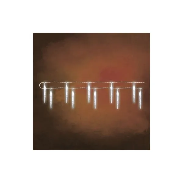 EMOS Lighting LED vianočná girlanda – 10x cencúľ, 1,35 m, 2x AA, vnútorná, studená biela, časovač