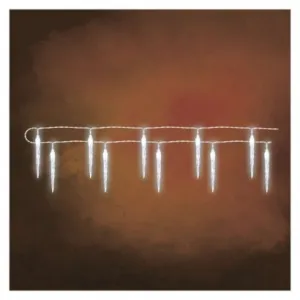 EMOS Lighting LED vianočná girlanda – 10x cencúľ, 1,35 m, 2x AA, vnútorná, studená biela, časovač