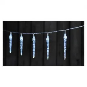 EMOS Lighting LED vianočná girlanda – 10x cencúľ, 1,35 m, 2x AA, vnútorná, studená biela, časovač