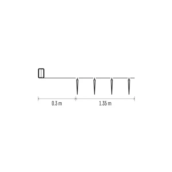 EMOS Lighting LED vianočná girlanda – 10x cencúľ, 1,35 m, 2x AA, vnútorná, studená biela, časovač