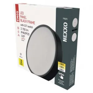 EMOS Lighting LED prisadené svietidlo, kruhové, čierne, 28,5W, CCT