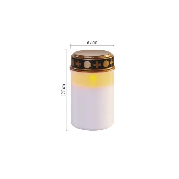 EMOS LED náhrobná sviečka, 12,5 cm, 2x C, vonkajšia aj vnútorná, vintage, časovač