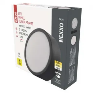 EMOS Lighting LED prisadené svietidlo, kruhové, čierne, 12,5W, CCT