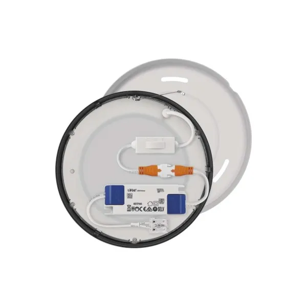 EMOS Lighting LED prisadené svietidlo, kruhové, čierne, 12,5W, CCT