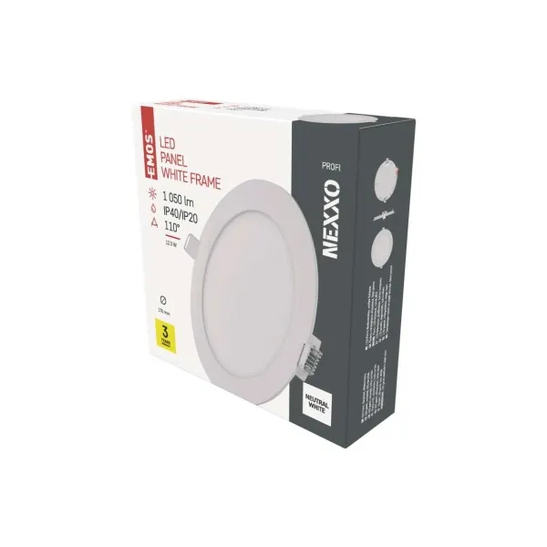 EMOS Lighting LED vstavané svietidlo NEXXO, kruhové, biely, 12,5W, neutrálna biela