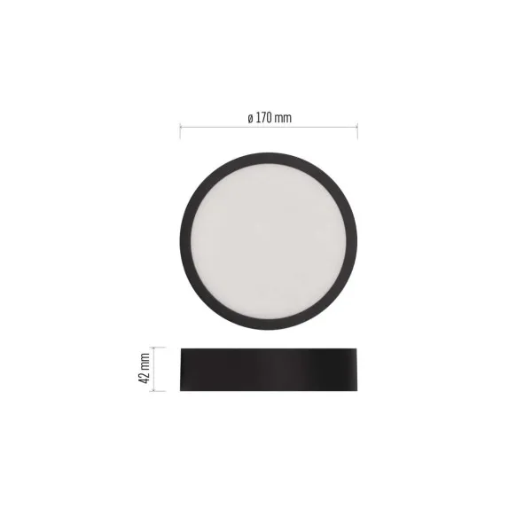 EMOS Lighting LED prisadené svietidlo, kruhové, čierne, 12,5W, CCT