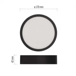 EMOS Lighting LED prisadené svietidlo, kruhové, čierne, 12,5W, CCT