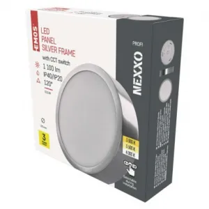 EMOS Lighting LED prisadené svietidlo, kruhové, strieborné, 12,5W, CCT