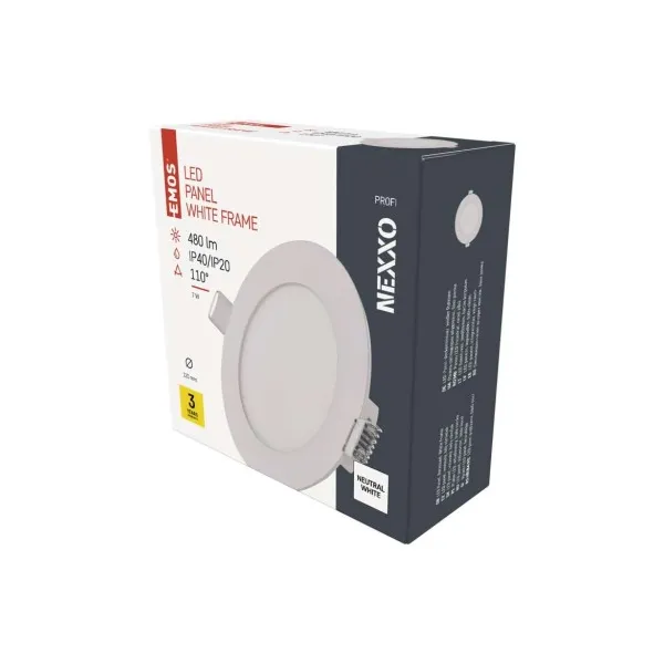 EMOS Lighting LED vstavané svietidlo NEXXO, kruhové, biely, 7W, neutrálna biela