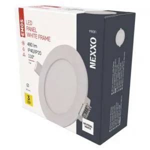 EMOS Lighting LED vstavané svietidlo NEXXO, kruhové, biely, 7W, neutrálna biela
