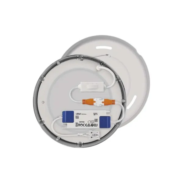 EMOS Lighting LED prisadené svietidlo, kruhové, strieborné, 12,5W, CCT